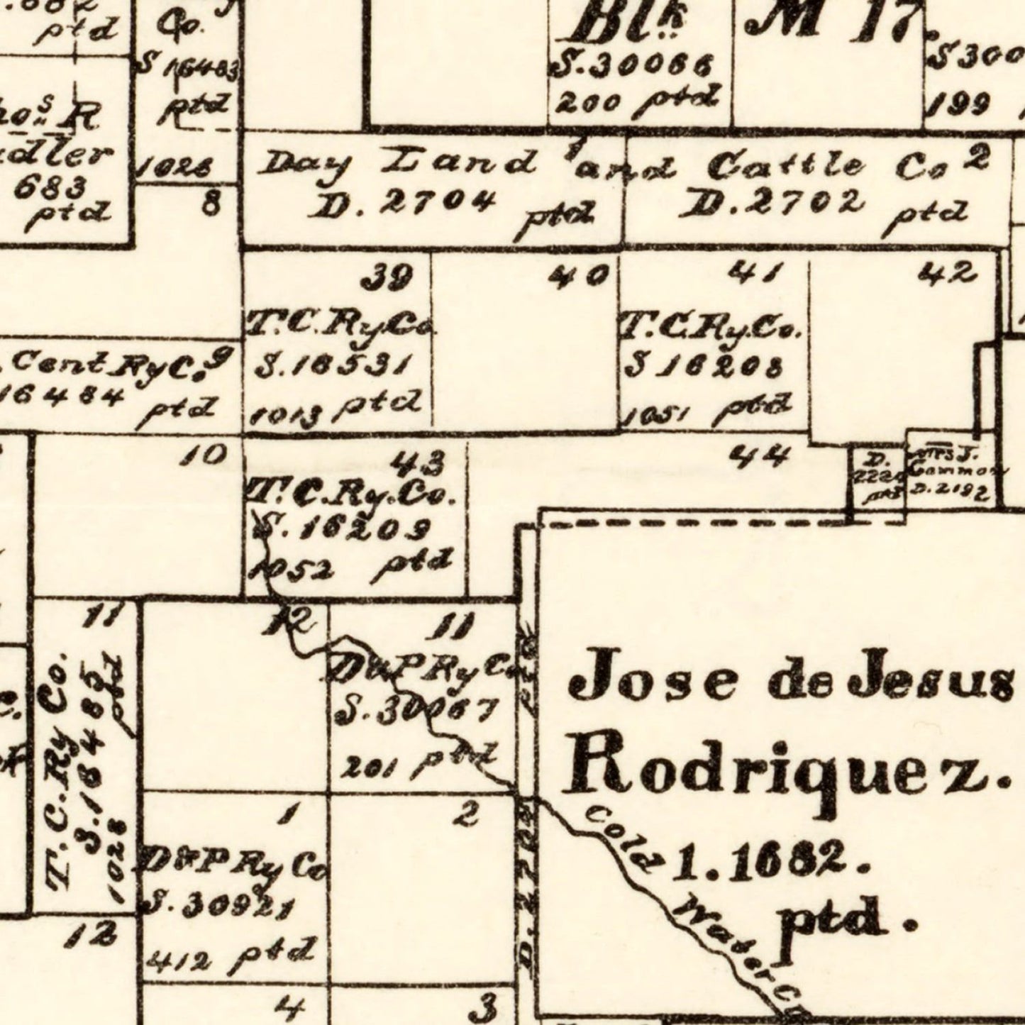 Vintage Map of Hutchinson County, Texas, 1891