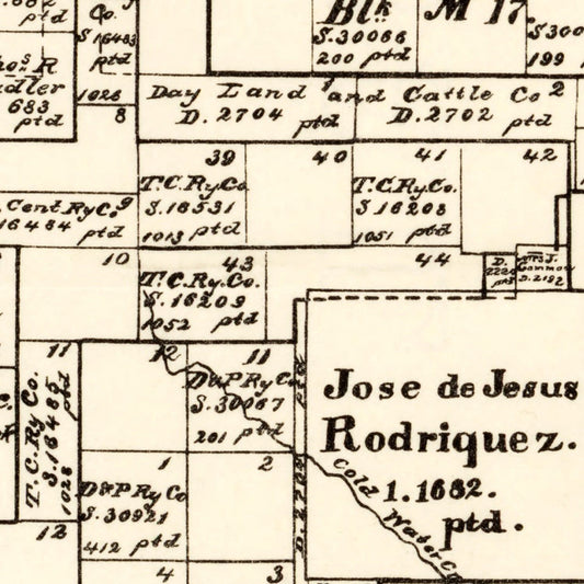 Vintage Map of Hutchinson County, Texas, 1891