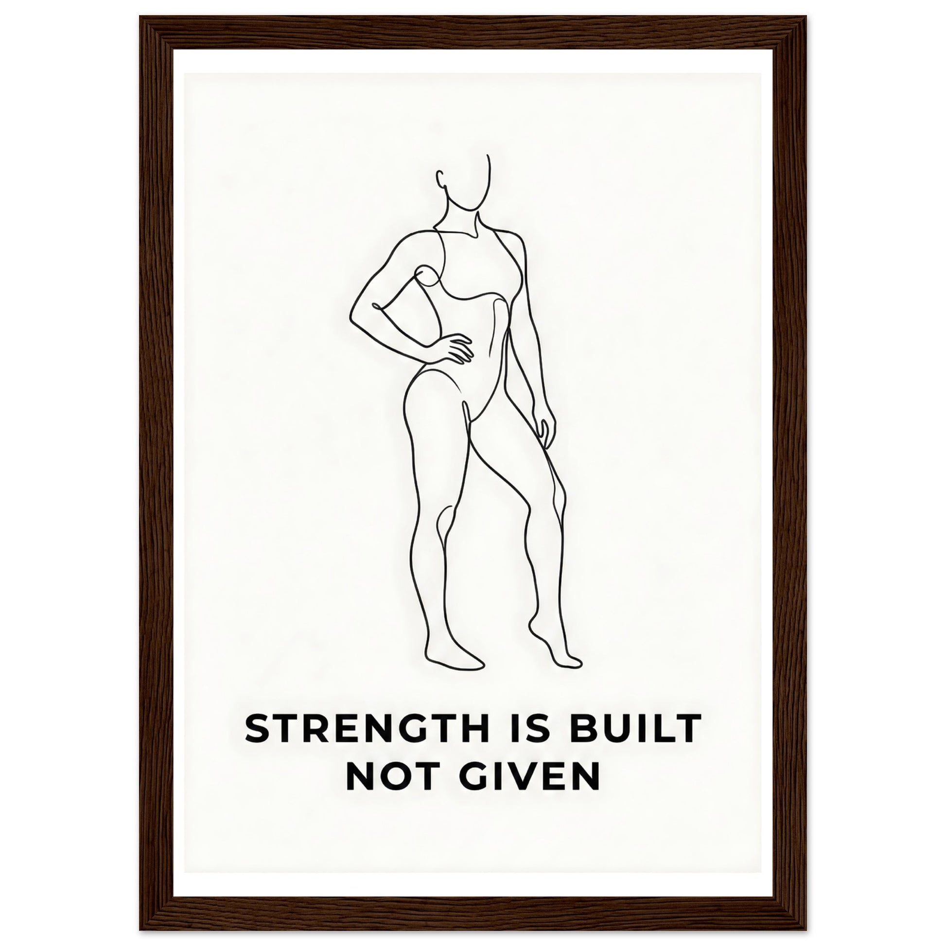 Women Fitness Poster — Strength Is Built Not Given - 13x18 cm / 5x7″ - White frame / Ready-to-hang - Sparkycare