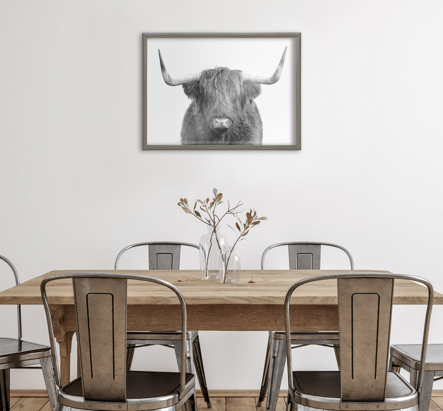Highland Cow Portrait Framed Wall Art Print