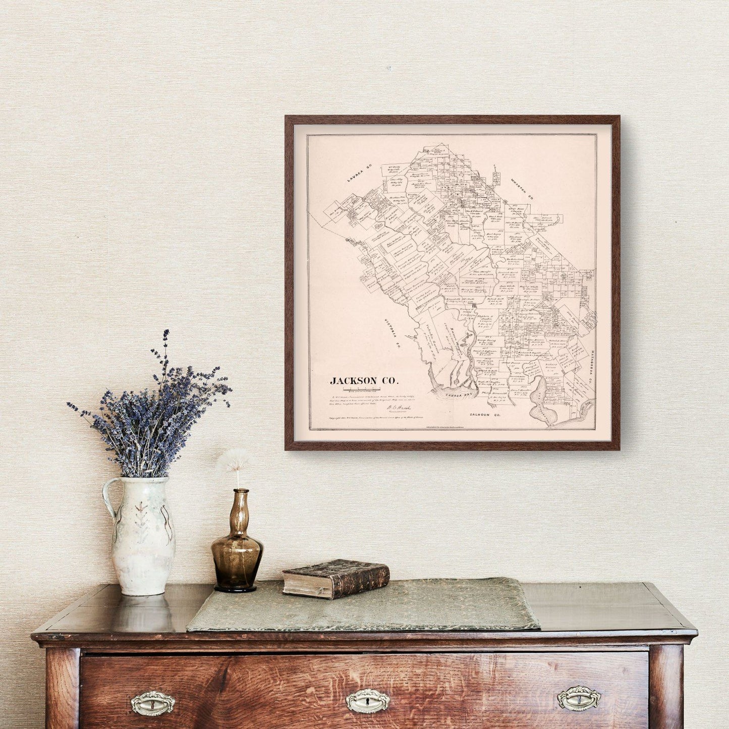 Vintage Map of Jackson County, Texas, 1880