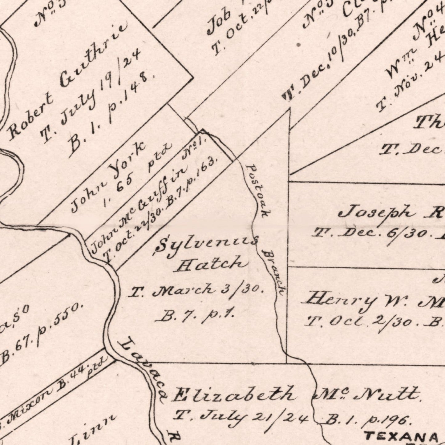 Vintage Map of Jackson County, Texas, 1880