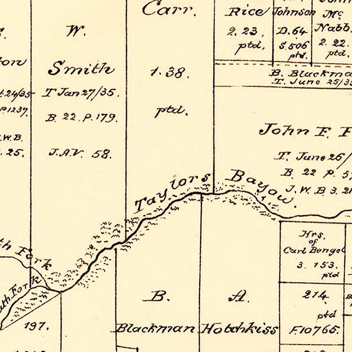 Vintage Map of Jefferson County, Texas, 1879
