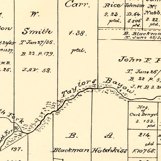 Vintage Map of Jefferson County, Texas, 1879