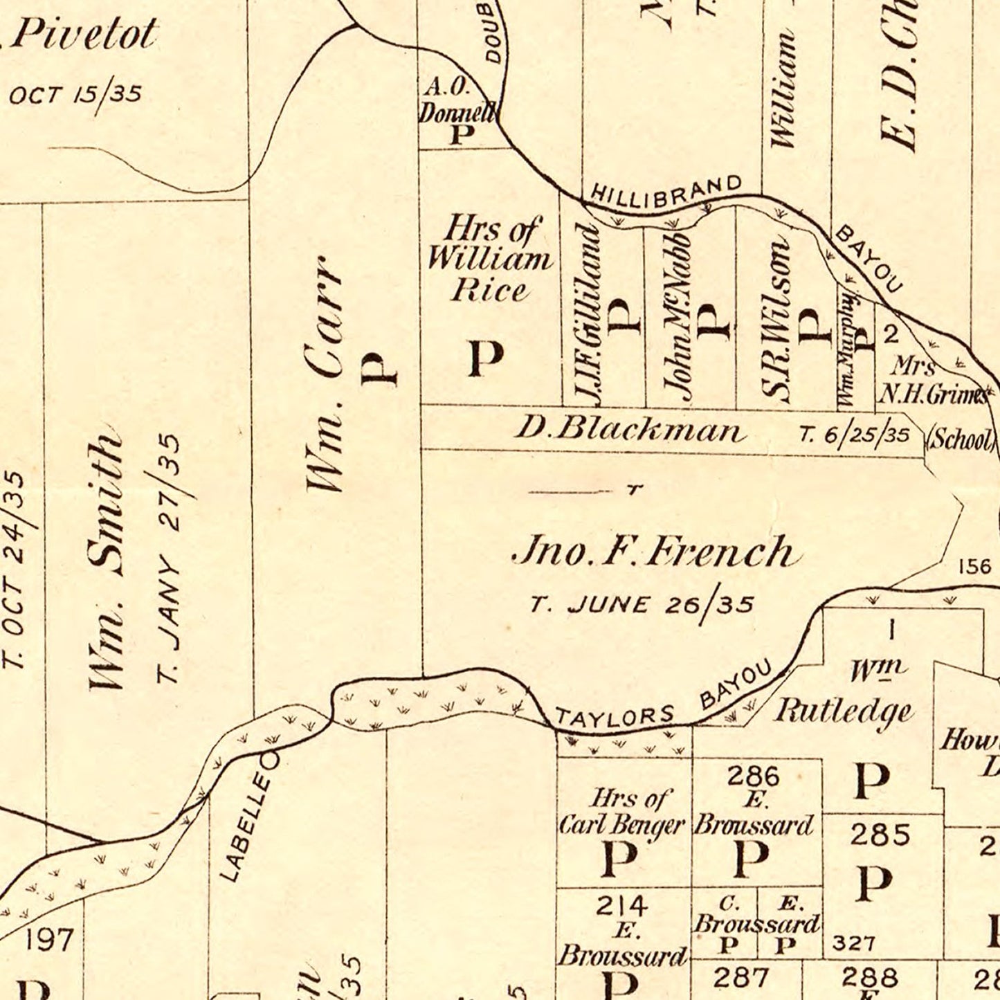Vintage Map of Jefferson County, Texas, 1898