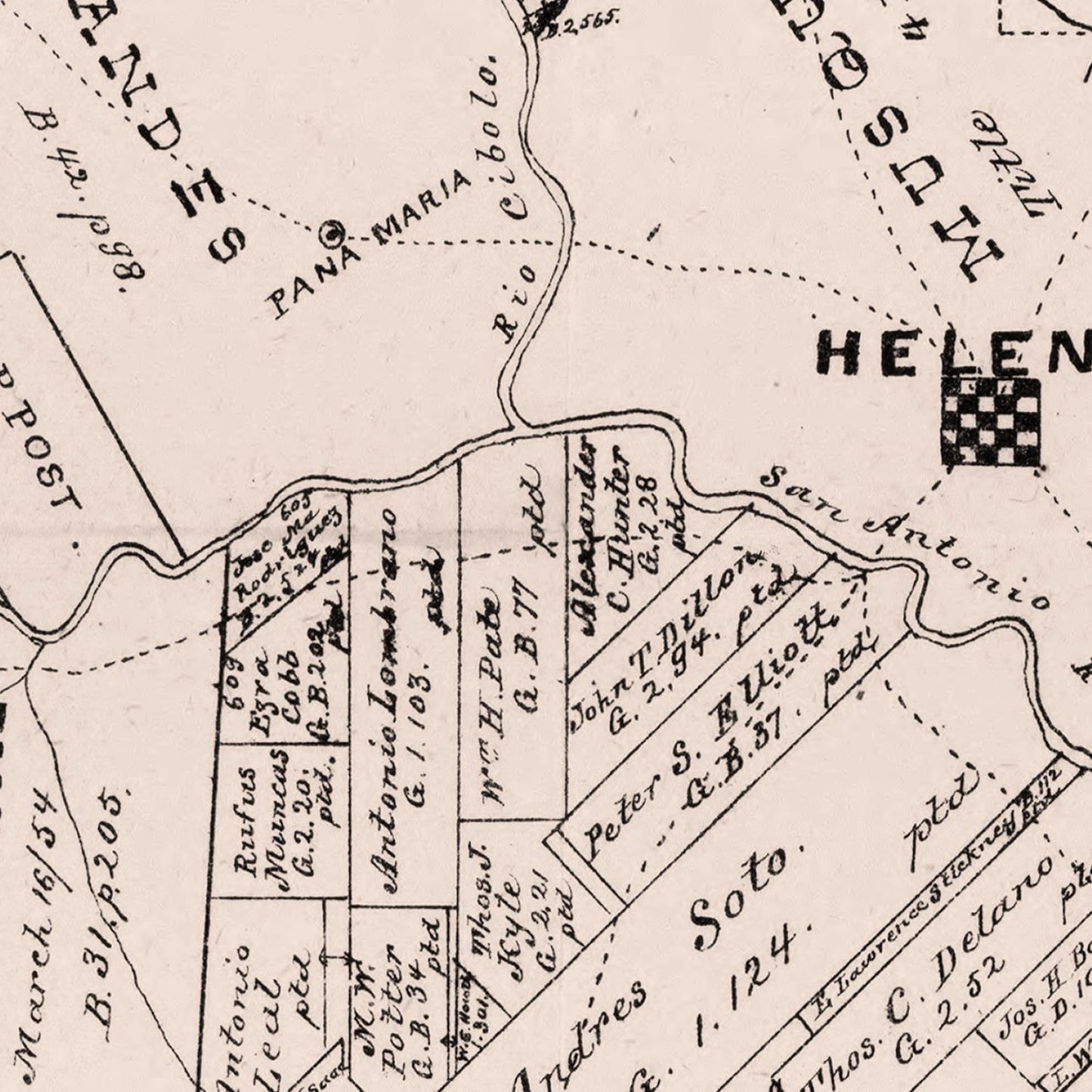 Vintage Map of Karnes County, Texas, 1880
