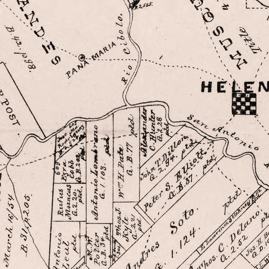 Vintage Map of Karnes County, Texas, 1880