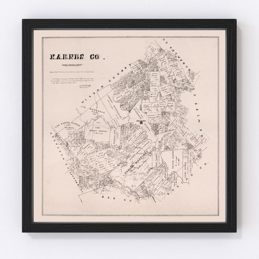 Vintage map of Karnes County, Texas, 1880
