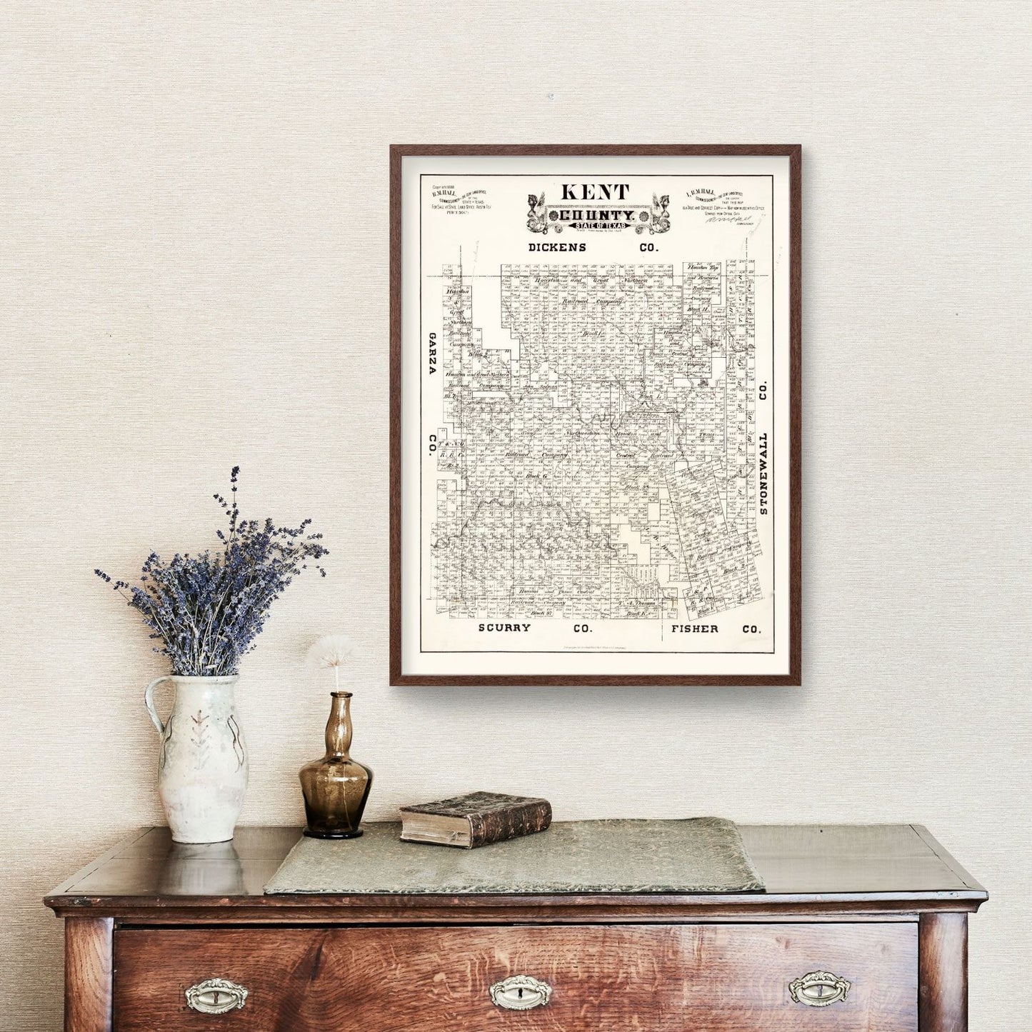 Vintage Map of Kent County, Texas, 1888