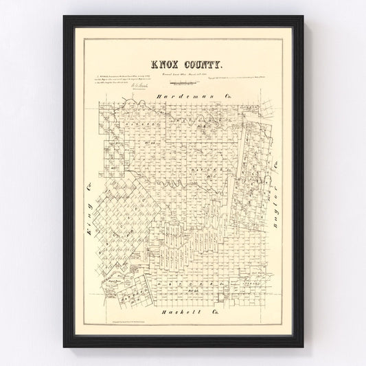 vintage map of Knox County, Texas, 1879