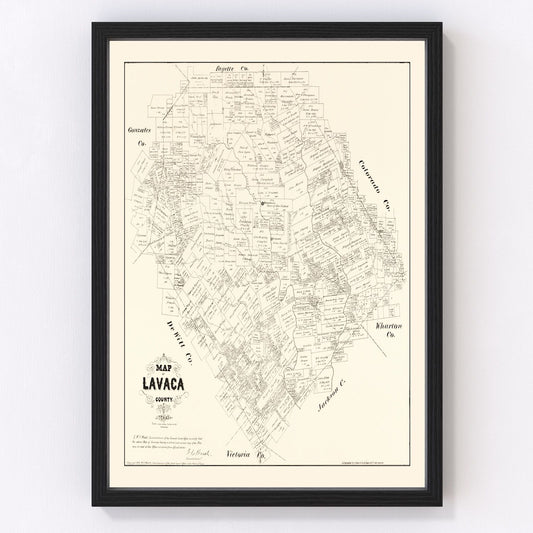 Vintage map of Lavaca County, Texas, 1879