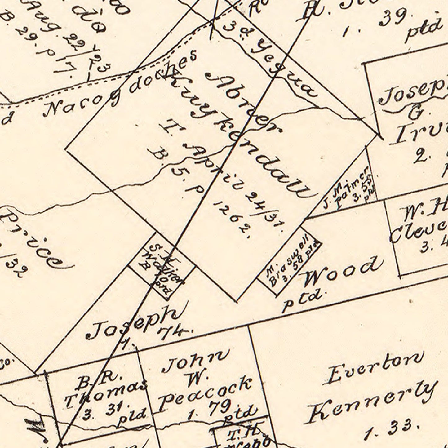Vintage Map of Lee County, Texas, 1879