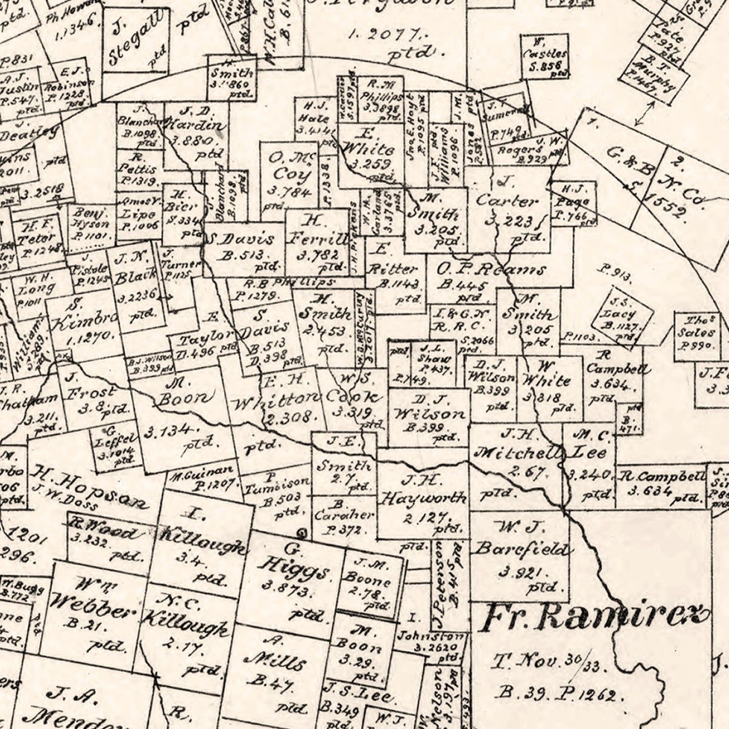 Vintage Map of Leon County, Texas, 1879