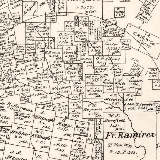 Vintage Map of Leon County, Texas, 1879
