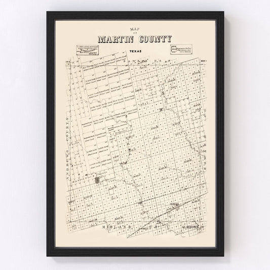 Vintage map of Martin County, Texas, 1894