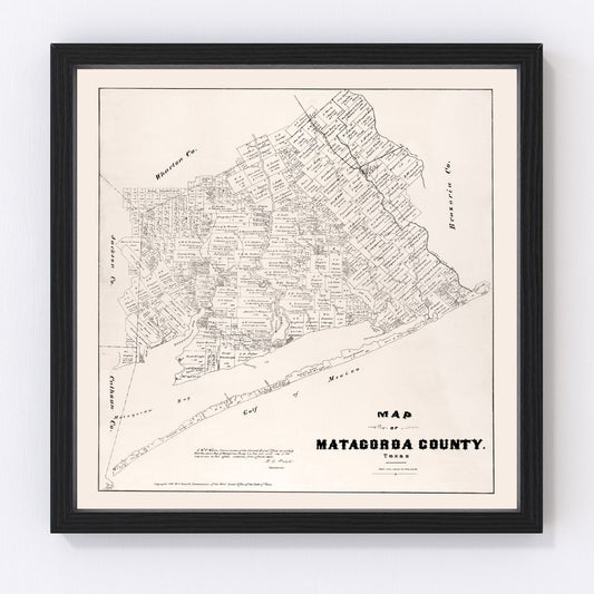 Vintage map of Matagorda County, Texas, 1879