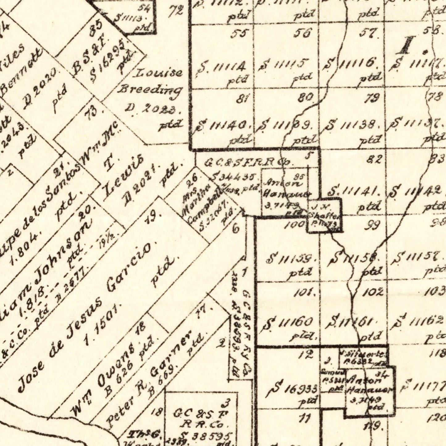 Vintage Map of Maverick County, Texas, 1893