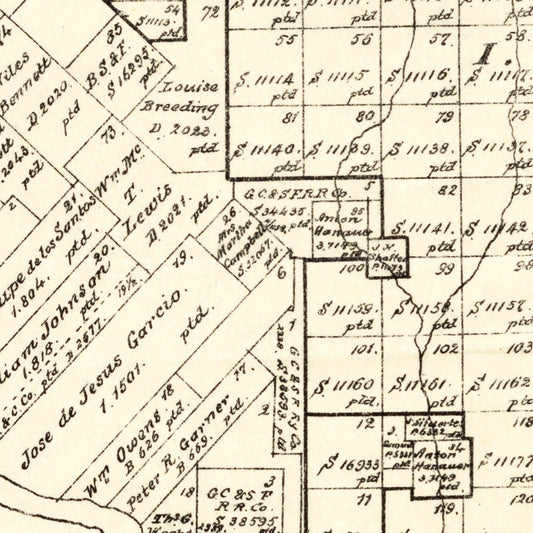 Vintage Map of Maverick County, Texas, 1893