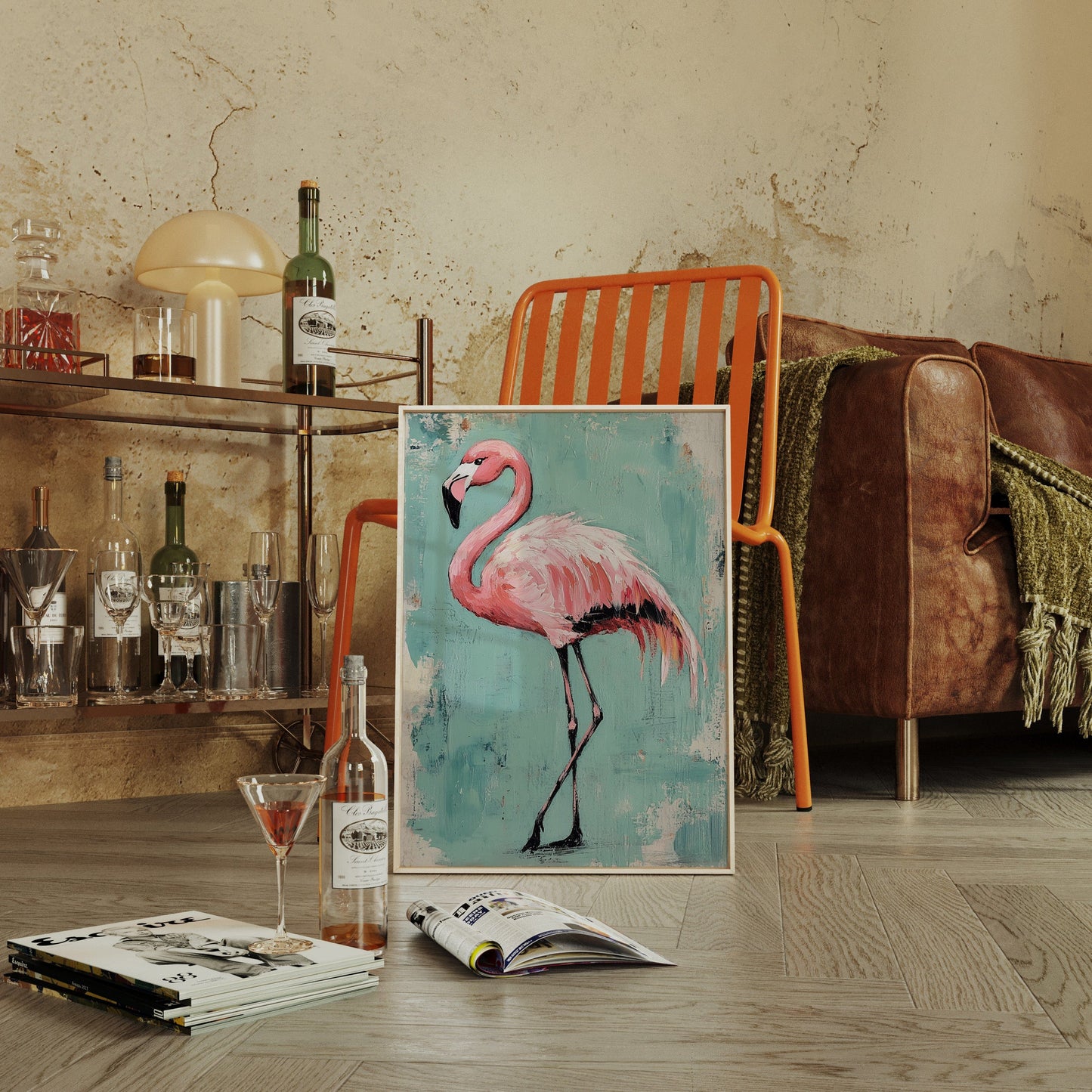 Flamingo Wall Art - Tropical Pink Bird Print