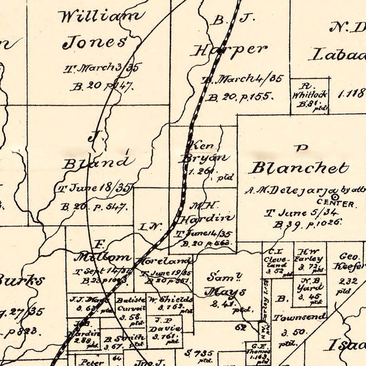 Vintage Map of Polk County, Texas, 1879