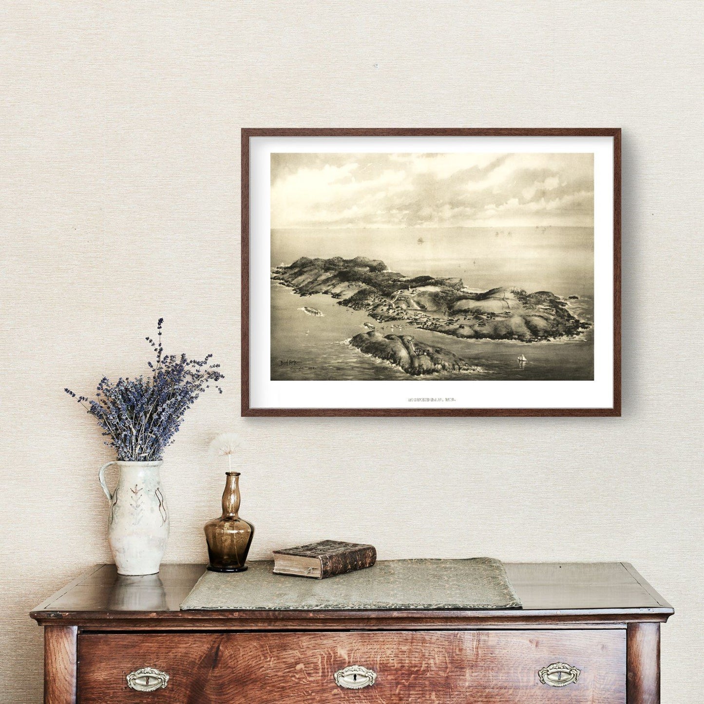 Vintage Map of Monhegan, Maine, 1896