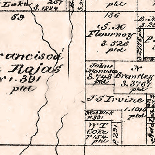 Vintage Map of Rains County, Texas, 1880