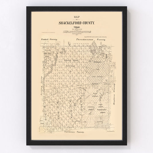 vintage map of Shackelford County, Texas, 1879