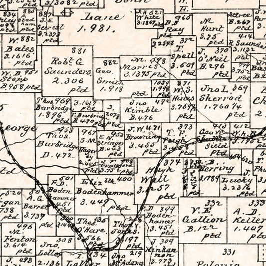 Vintage Map of Smith County, Texas, 1880