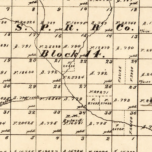 Vintage Map of Sterling County, Texas, 1892