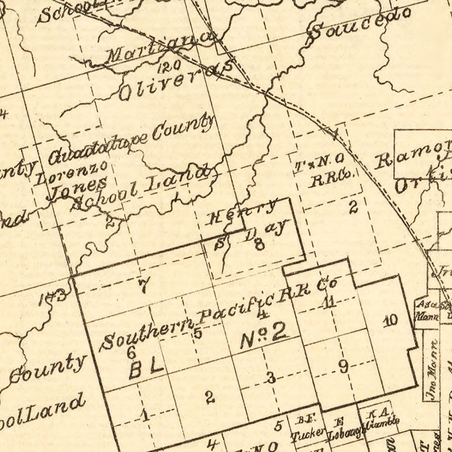 Vintage Map of Taylor County, Texas, 1890