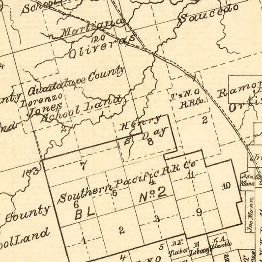 Vintage Map of Taylor County, Texas, 1890