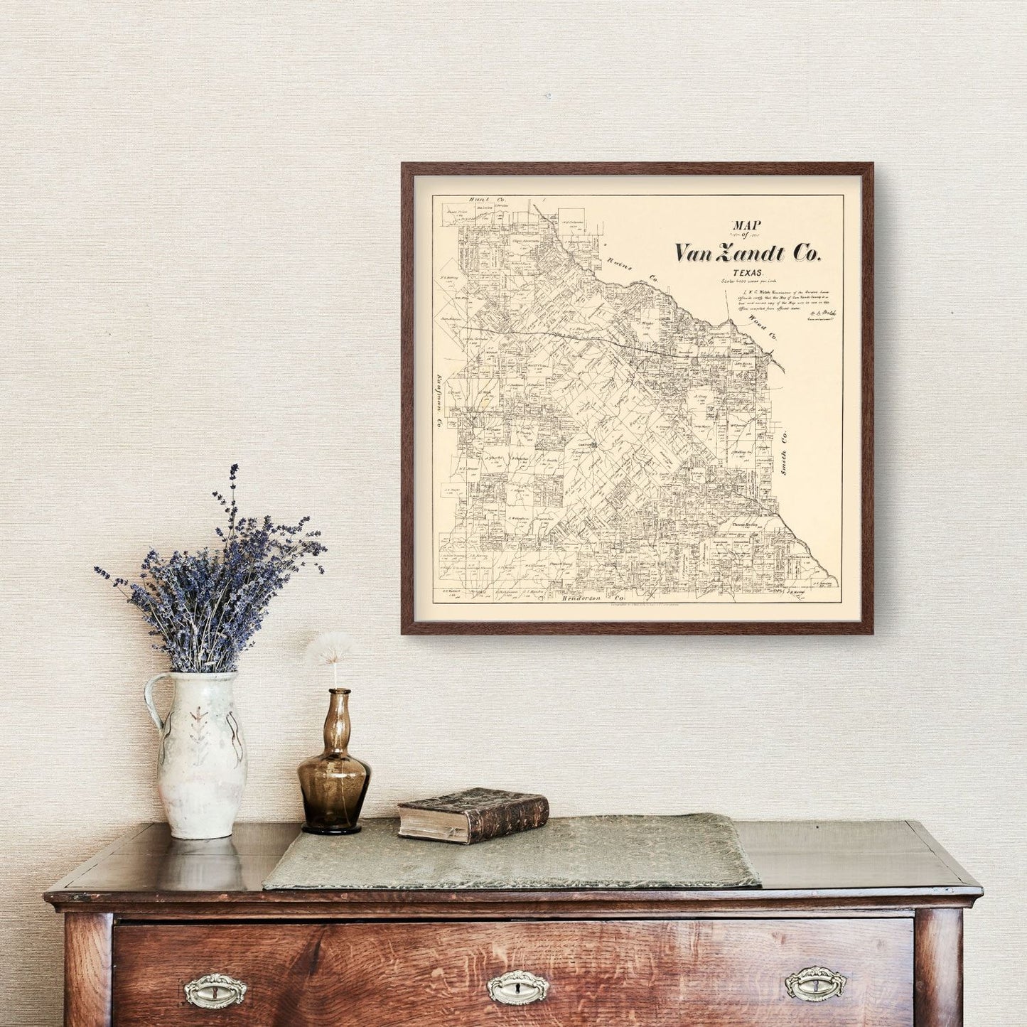 Vintage Map of Van Zandt County, Texas, 1884