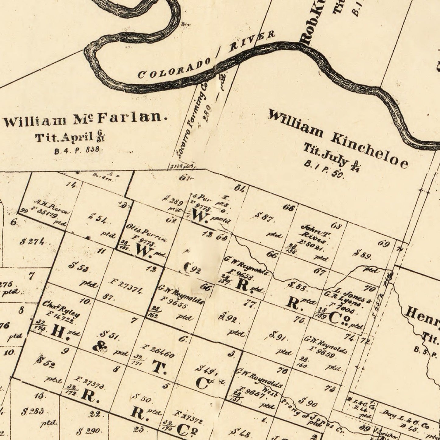 Vintage Map of Wharton County, Texas, 1895