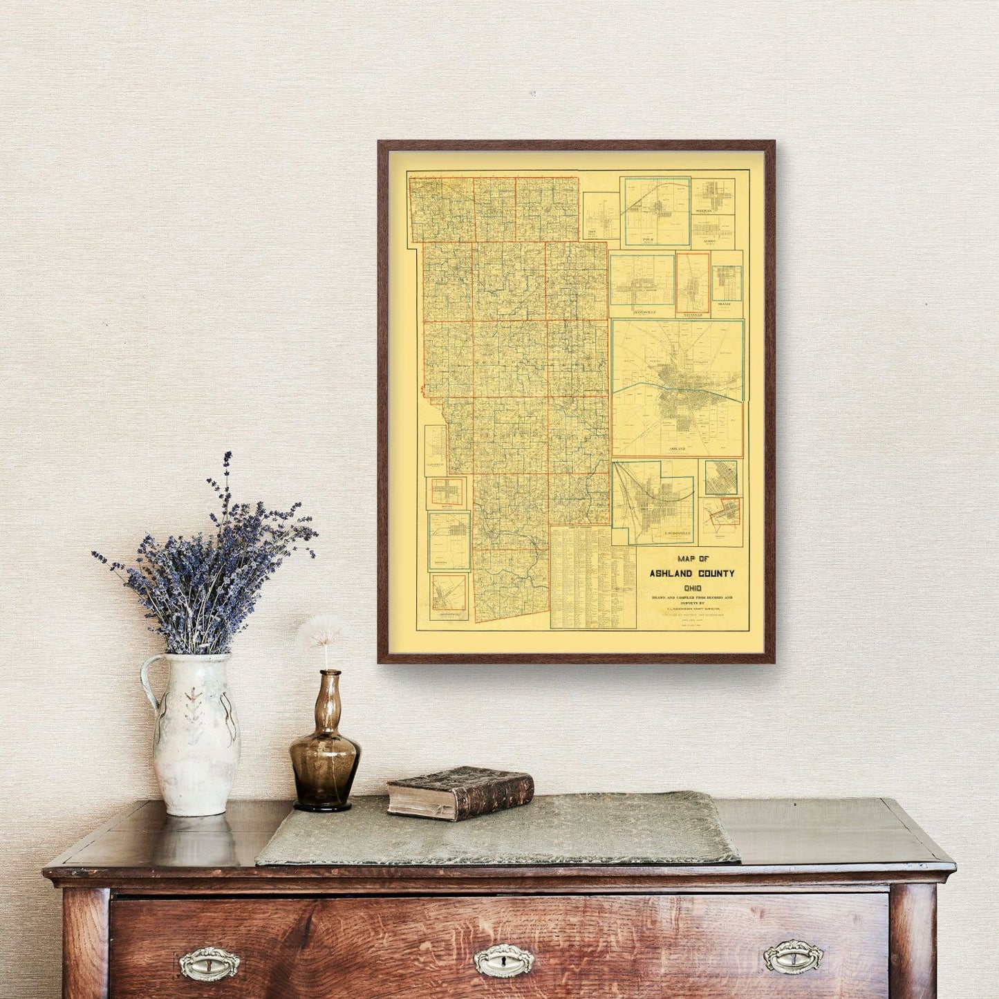 Vintage Map of Ashland County, Ohio, 1897