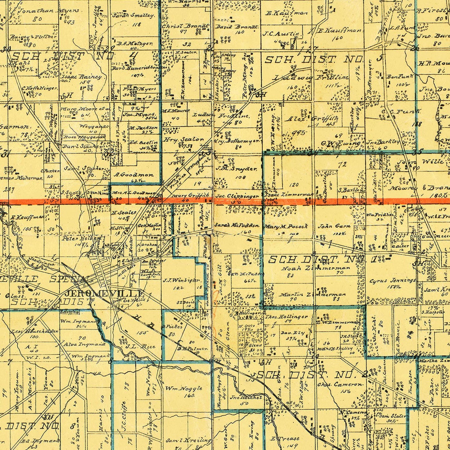 Vintage Map of Ashland County, Ohio, 1897