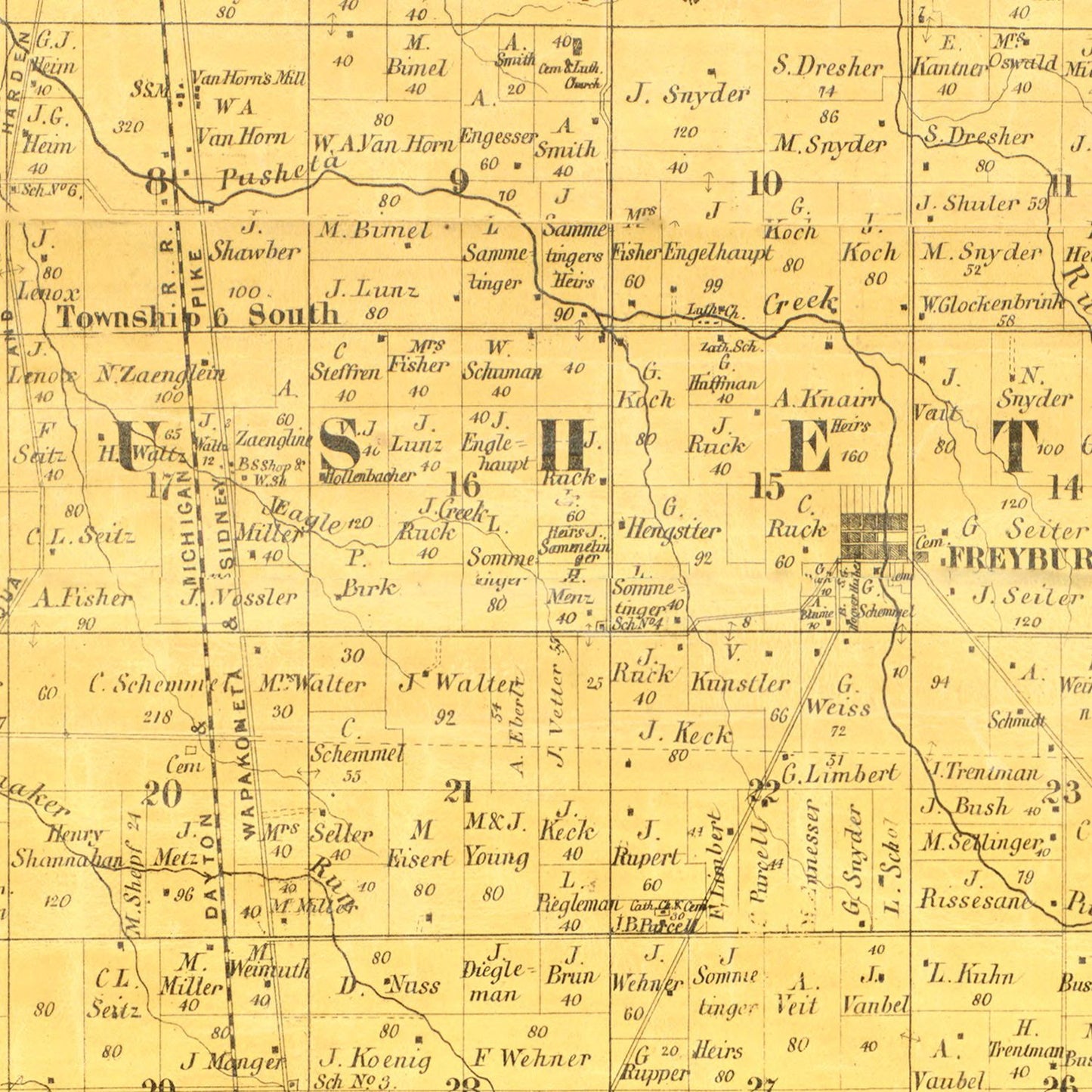 Vintage Map of Auglaize County, Ohio, 1860