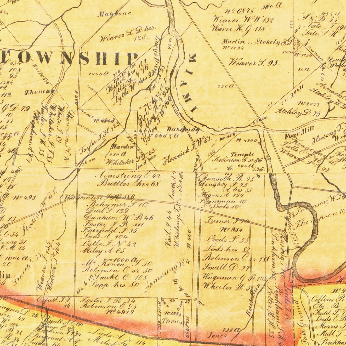 Vintage Map of Clermont County, Ohio, 1857
