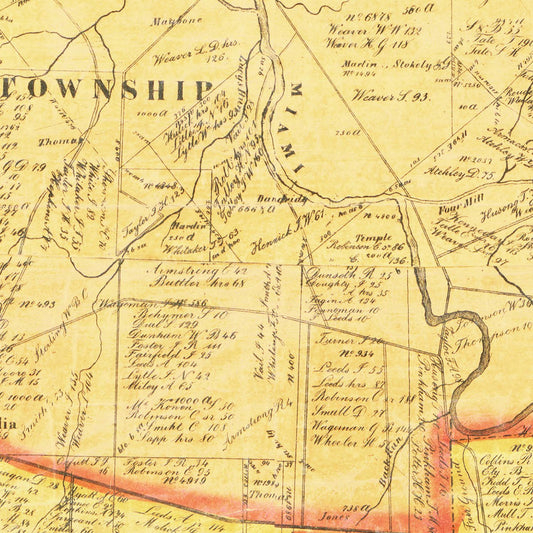 Vintage Map of Clermont County, Ohio, 1857