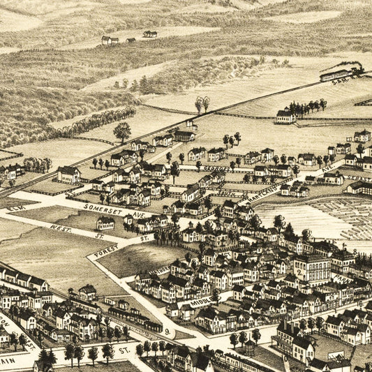 Vintage Map of Pittsfield, Maine, 1889