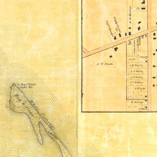 Vintage Map of Erie County, Ohio, 1863