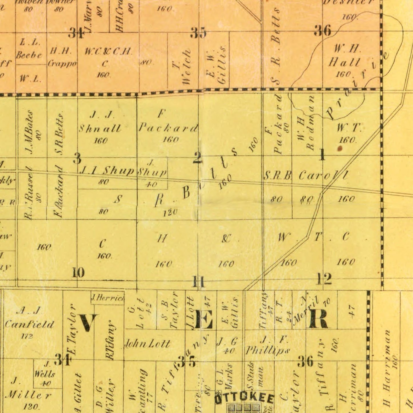Vintage Map of Fulton County, Ohio, 1850