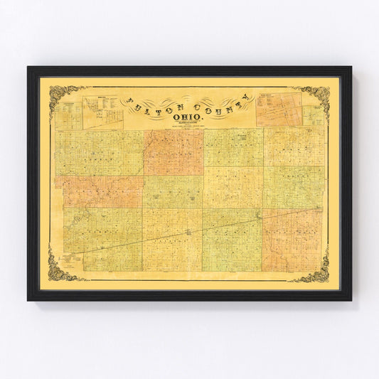 vintage map of Fulton County, Ohio, 1850