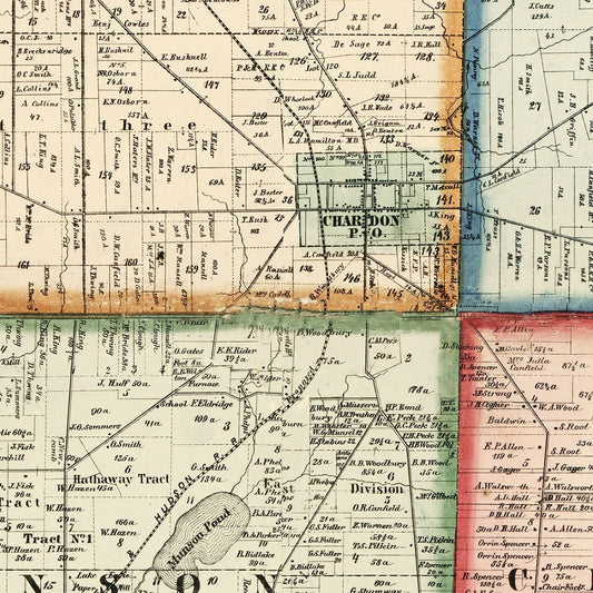 Vintage Map of Geauga County, Ohio, 1857