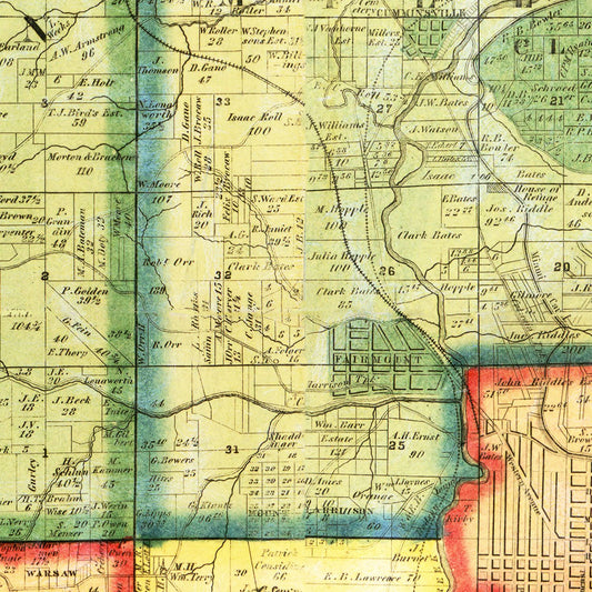 Vintage Map of Hamilton County, Ohio, 1856
