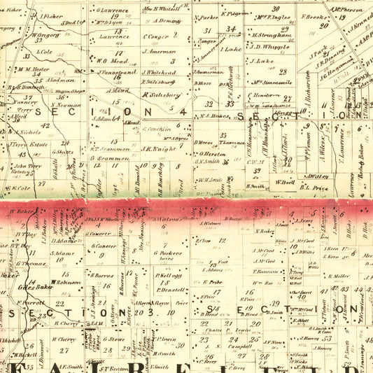 Vintage Map of Huron County, Ohio, 1859