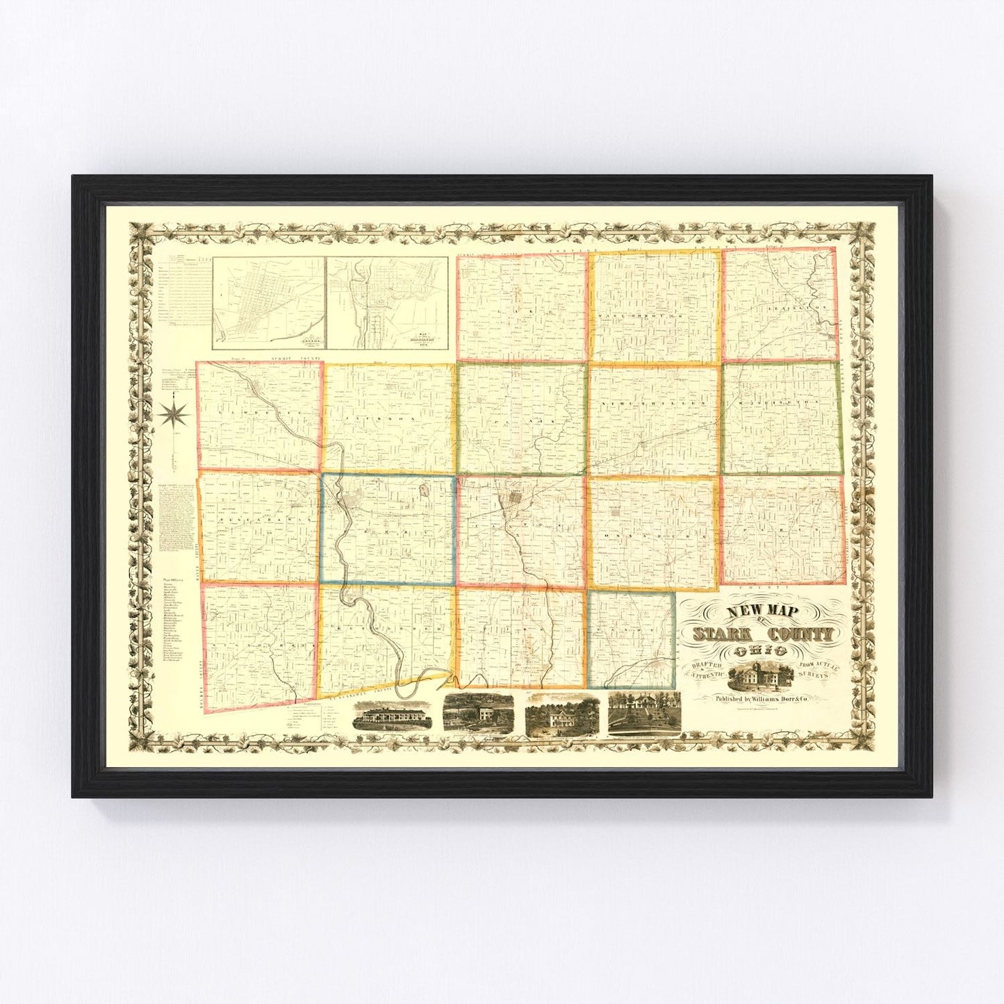 Vintage map of Stark County, Ohio, 1850