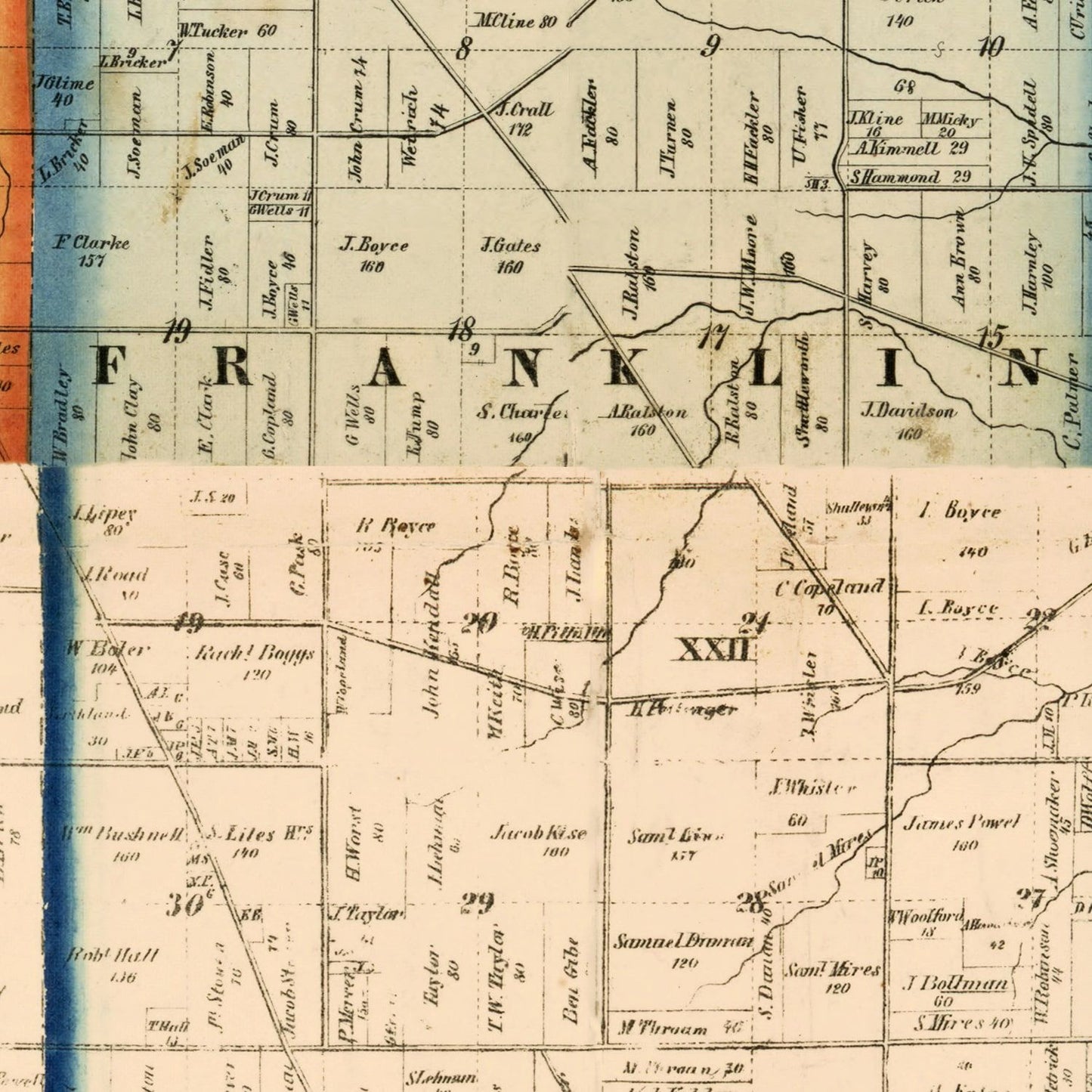Vintage Map of Richland County, Ohio, 1856