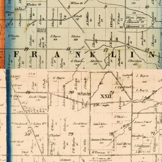 Vintage Map of Richland County, Ohio, 1856