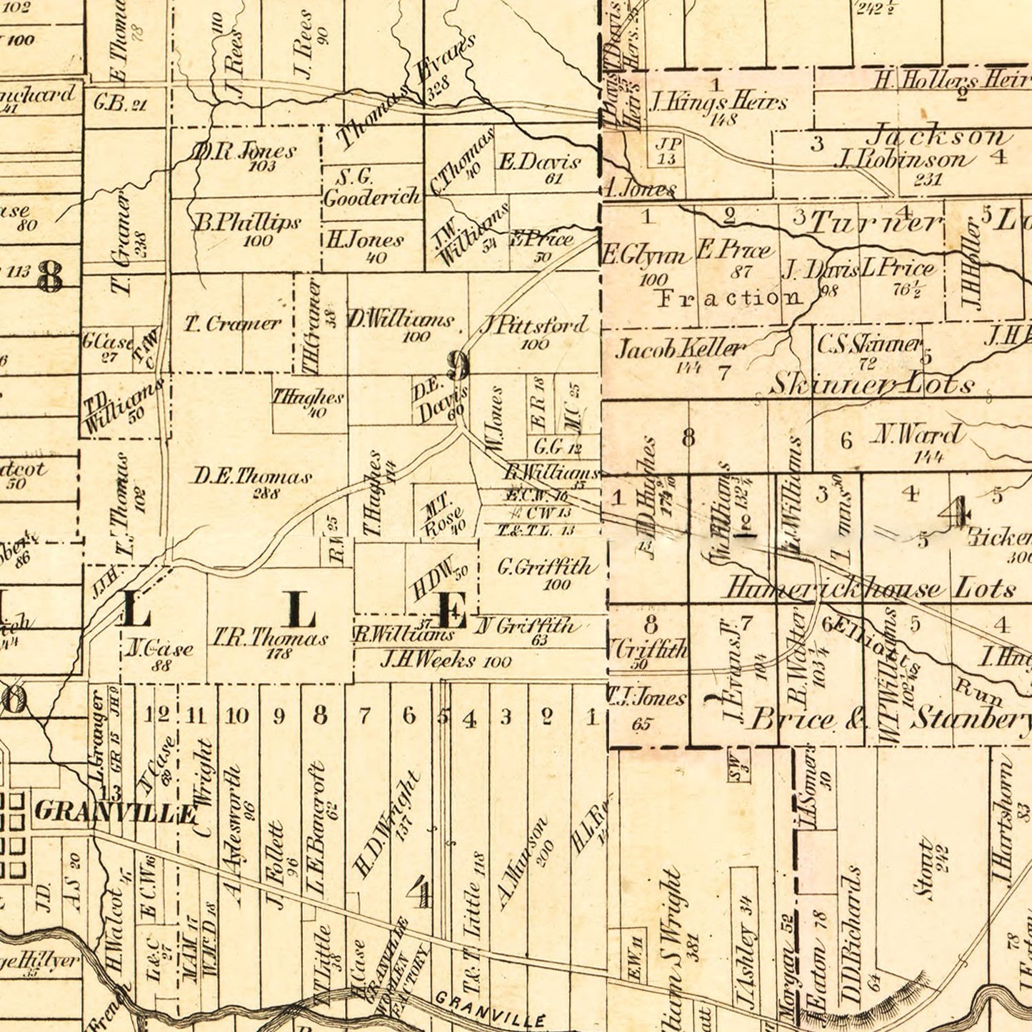 Vintage Map of Licking County, Ohio, 1854 III