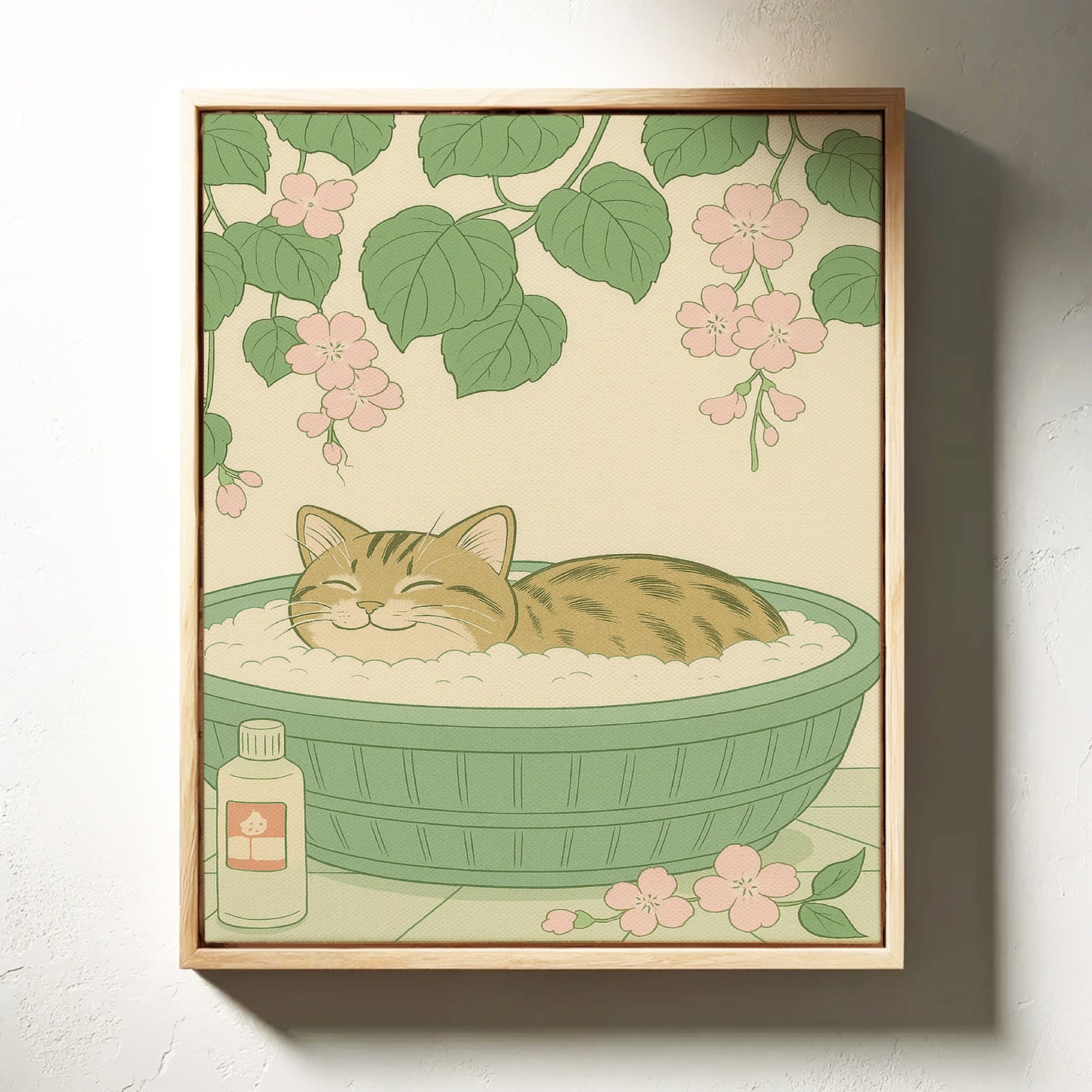 Soak and Purr Cat Spa Dreams Wall Art Print